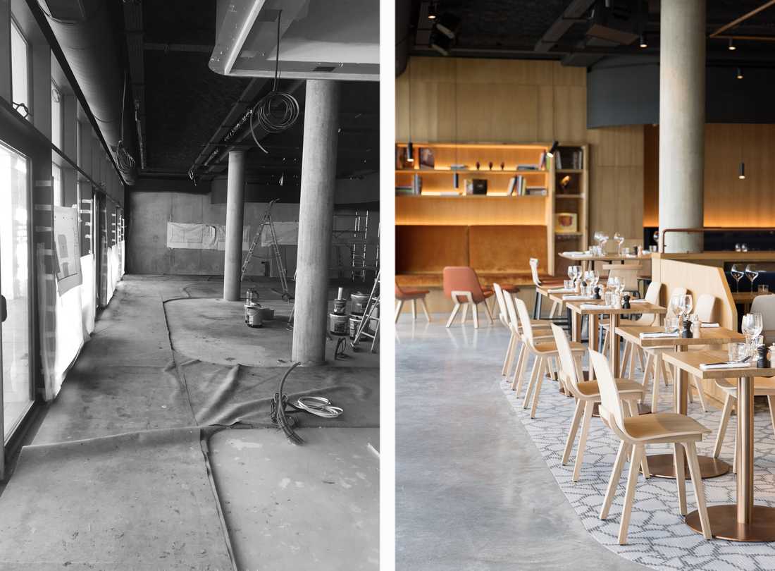 Réovation d'un restaurant par un architecte à Nîmes en photos avant-après