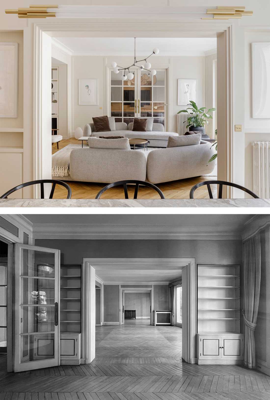 Before and after renovation work following a pre-purchase property consultancy service in Nîmes