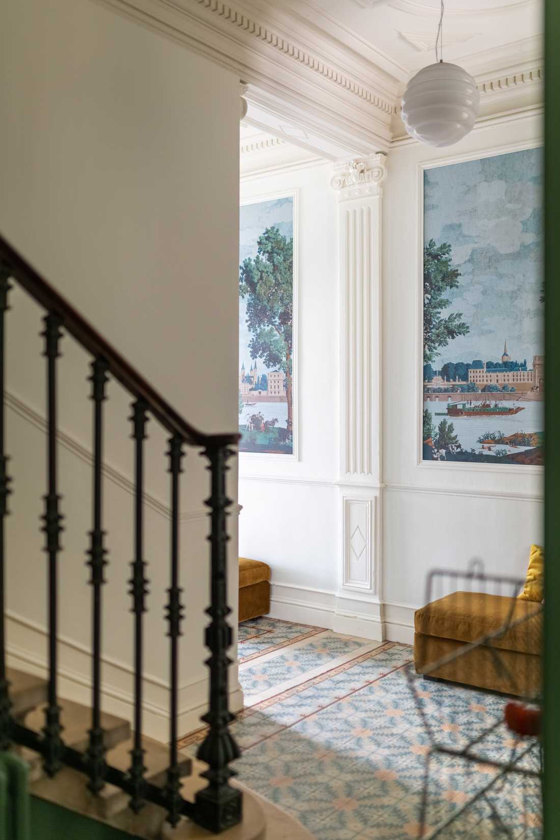 Escalier dans un hôtel particulier rénové